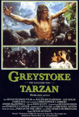 GREYSTOKE; THE LEGEND OF TARZAN, LORD OF THE APES (1984, Hugh Hudson) Greystoke, la leyenda de Tarzán, el rey de los monos