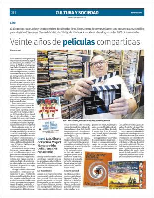 El XX Aniversario de Cinema de Perra Gorda, en el diario Información, de Alicante